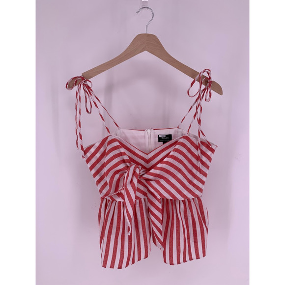 Bardot Red and White Striped Tank Top - Picture 4 of 10